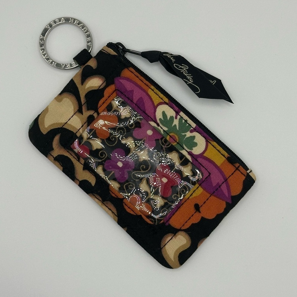 VERA BRADLEY Suzani Floral Zip ID Coin and Key Case